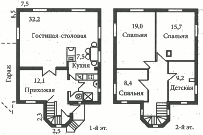 Планировка дома с зимним отоплением только первого этажа (вариант 2)